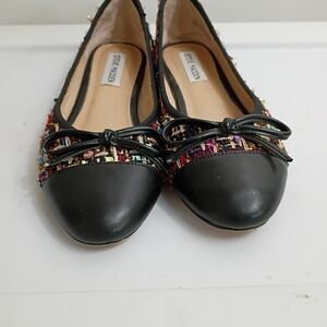 Steve Madden Black and Multicolor Tweed Women's Flats
